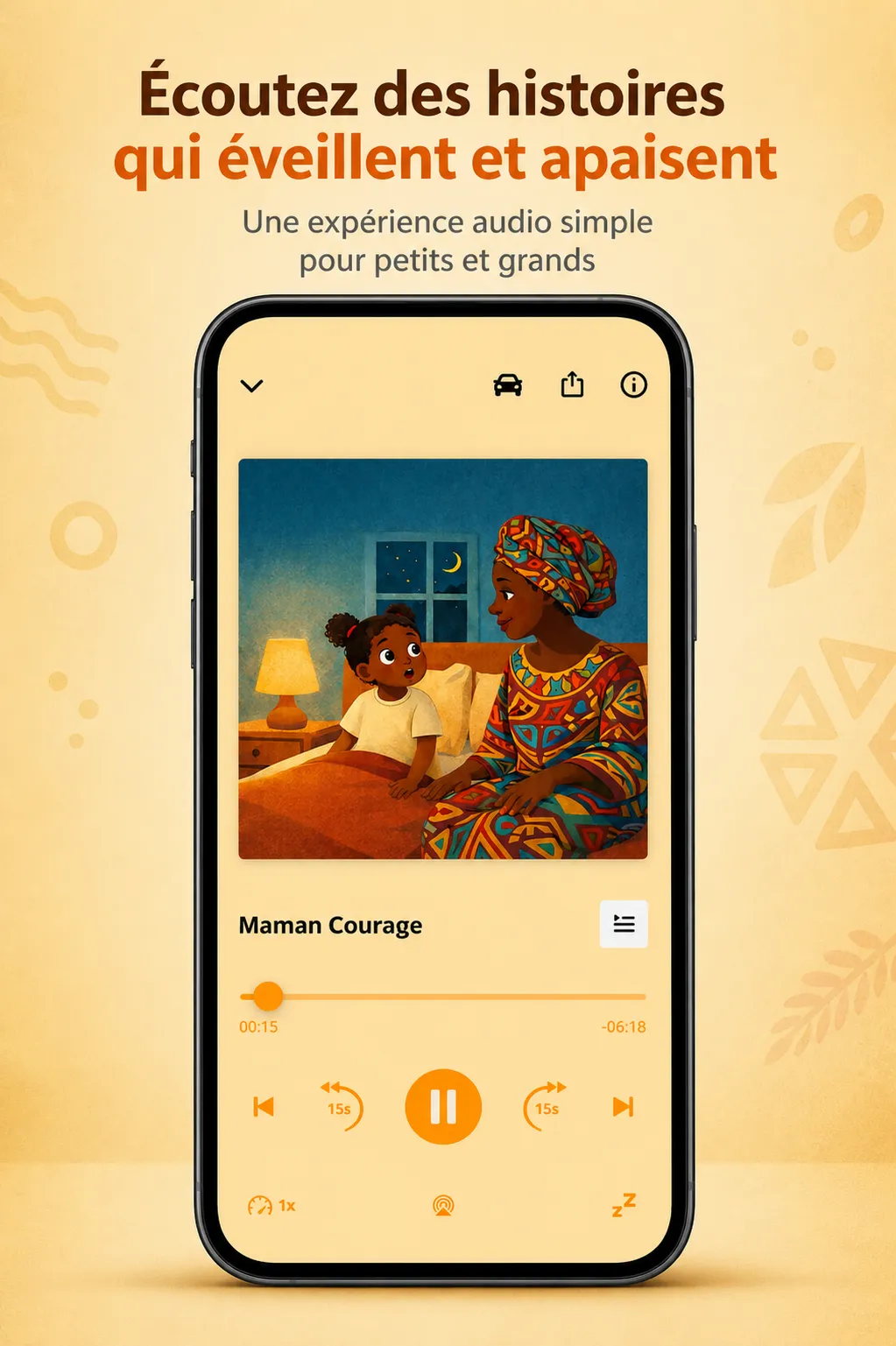 Lecteur audio GrioKids avec l’histoire Maman Courage